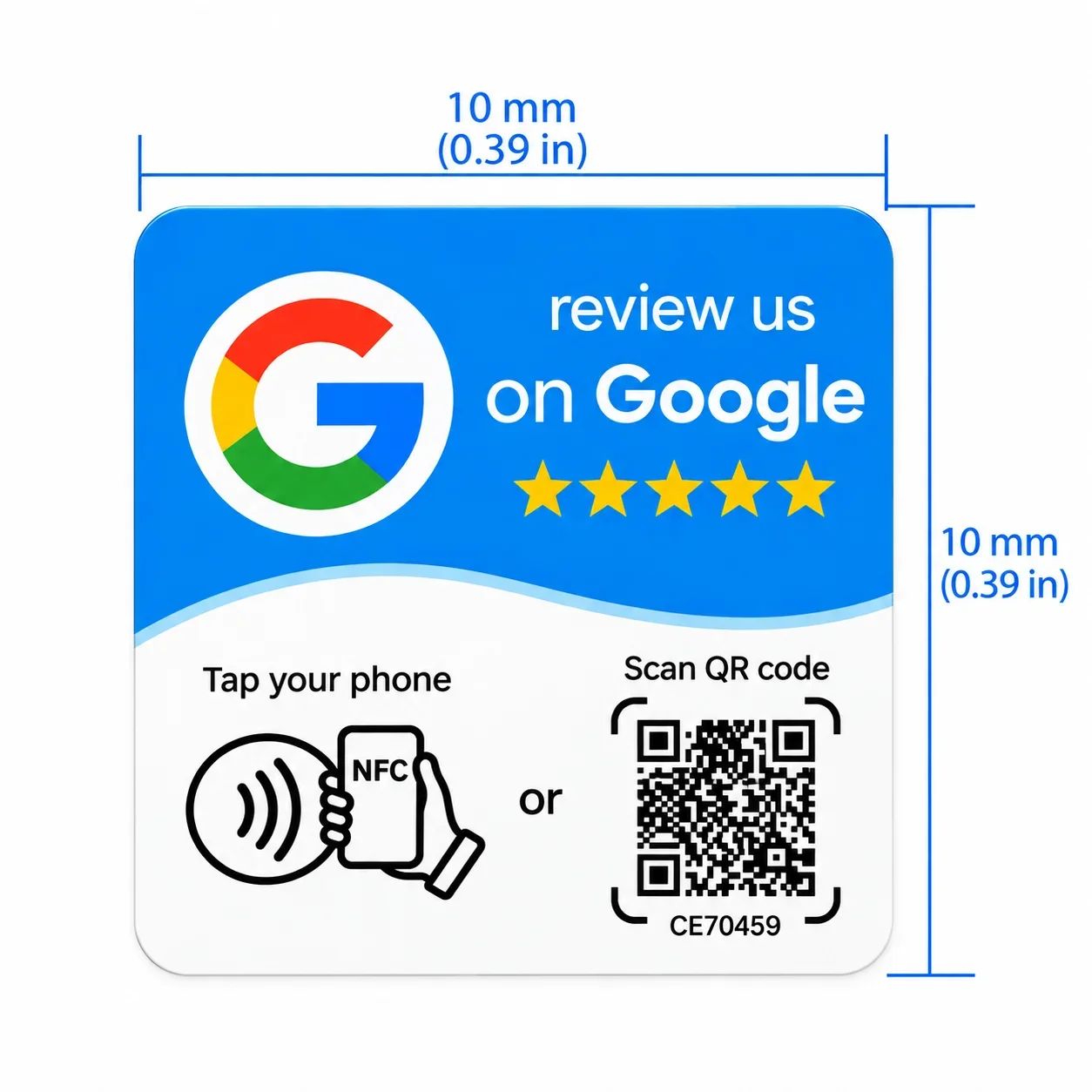 NFC 215 Programmable Google Review Station 13.56MHz Square Acrylic NFC Standing Card with QR Code