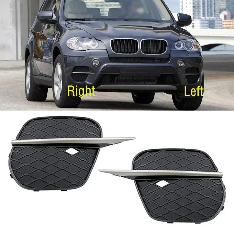 

For BMW X5 E70 2011 2012 2013 Car Front Bumper Fog Lamp Light Grille Cover Frame Trim Cap Hood Bezel Lid