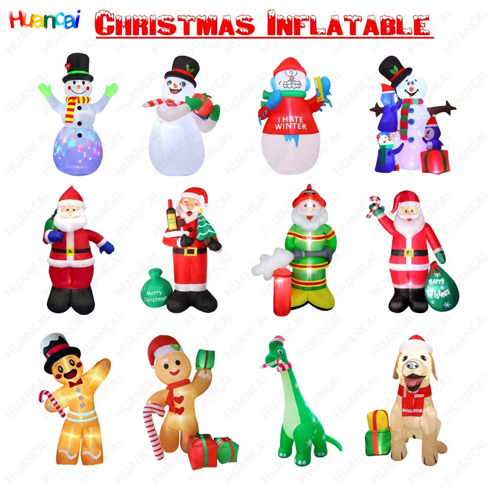 Custom Inflatable Christmas Snowman Reusable LED Lights Advertising Inflatables Characters Outdoor Holiday Courtyard Decoration