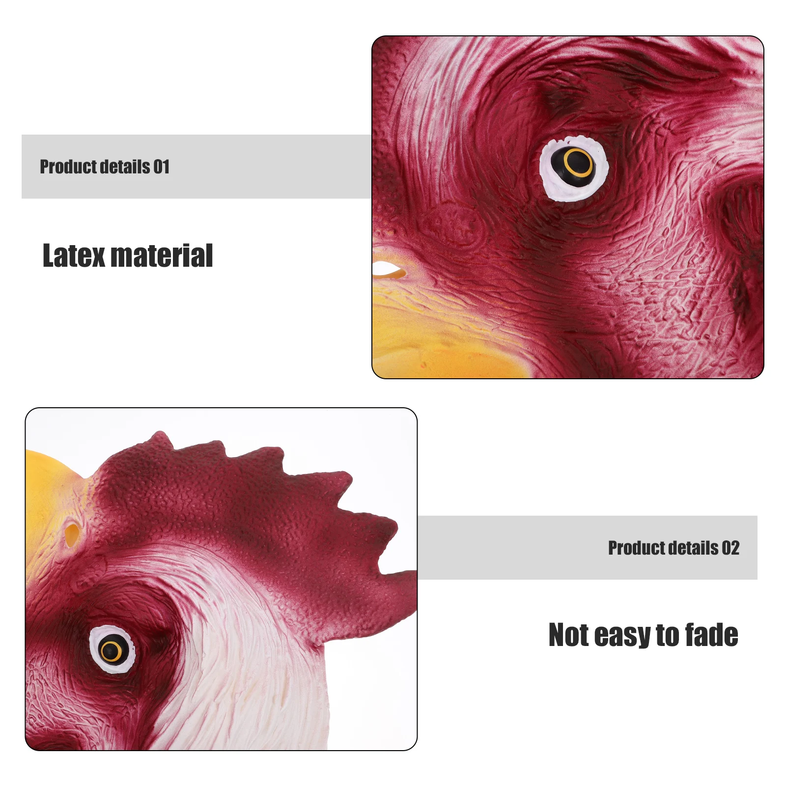 

Rooster Mask Chicken Head Masks for Halloween Costume Accessory Fancy Dress Cosplay Props Party Accessories Latex Material