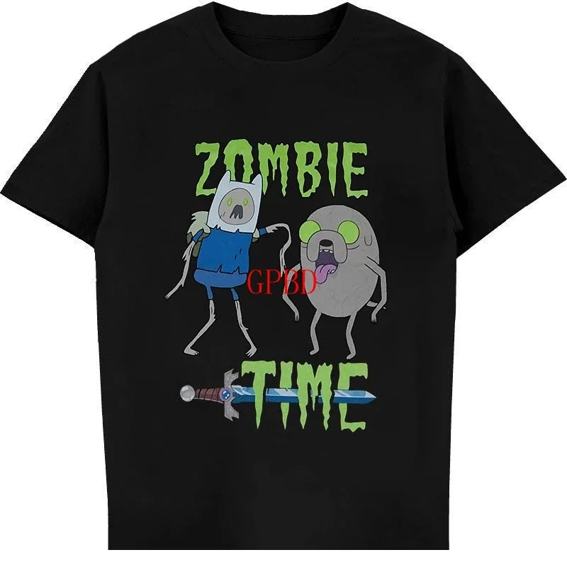 Summer harajuku custom t shirt heavyweight Informal New Arrival vintage funny anime Hot Sale clothes Adventure  Zombie Time