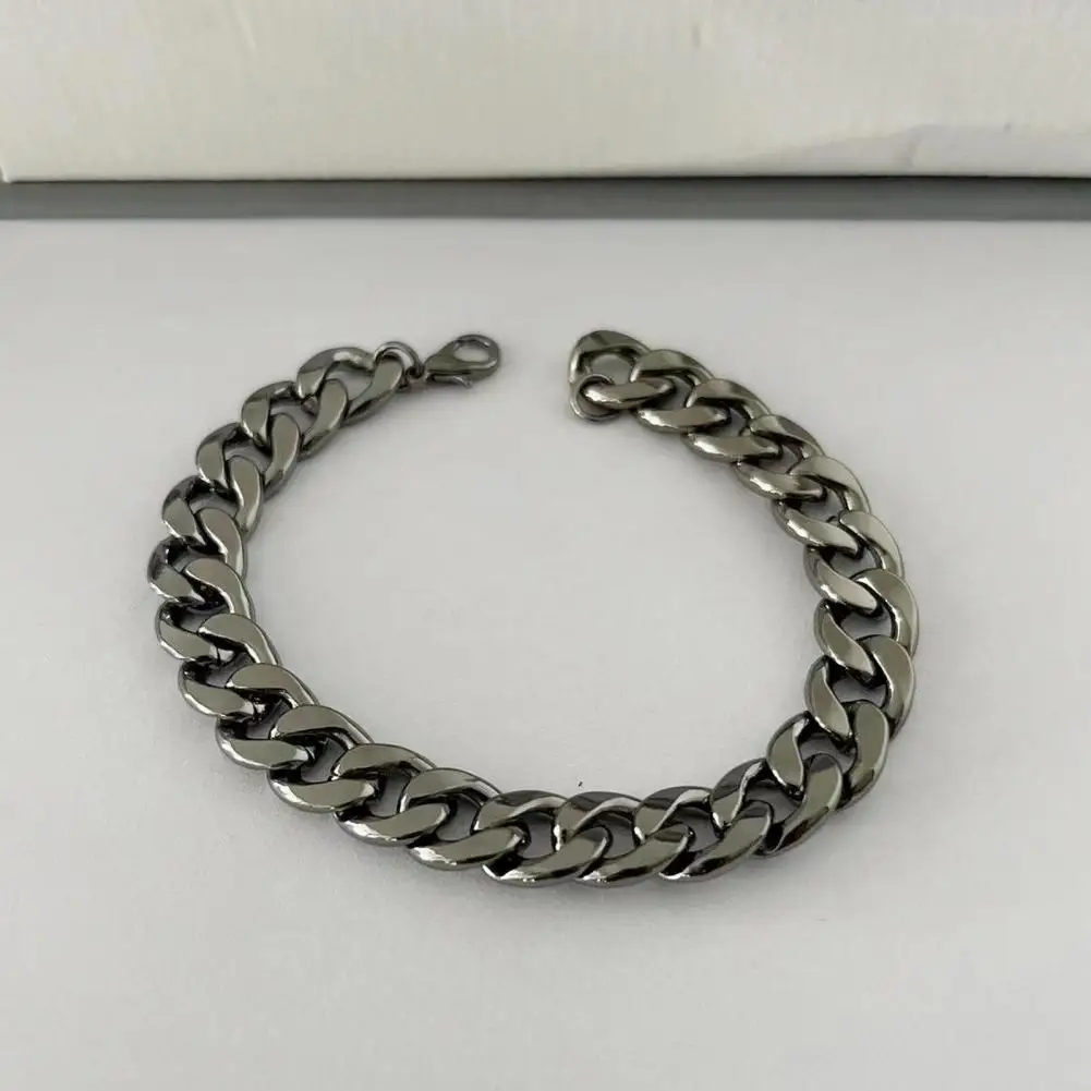 Hop Bracelet Unisex Bracelet Stylish Unisex Titanium Steel Bracelet with Hollow Out Chain Solid Color Sturdy for Birthday