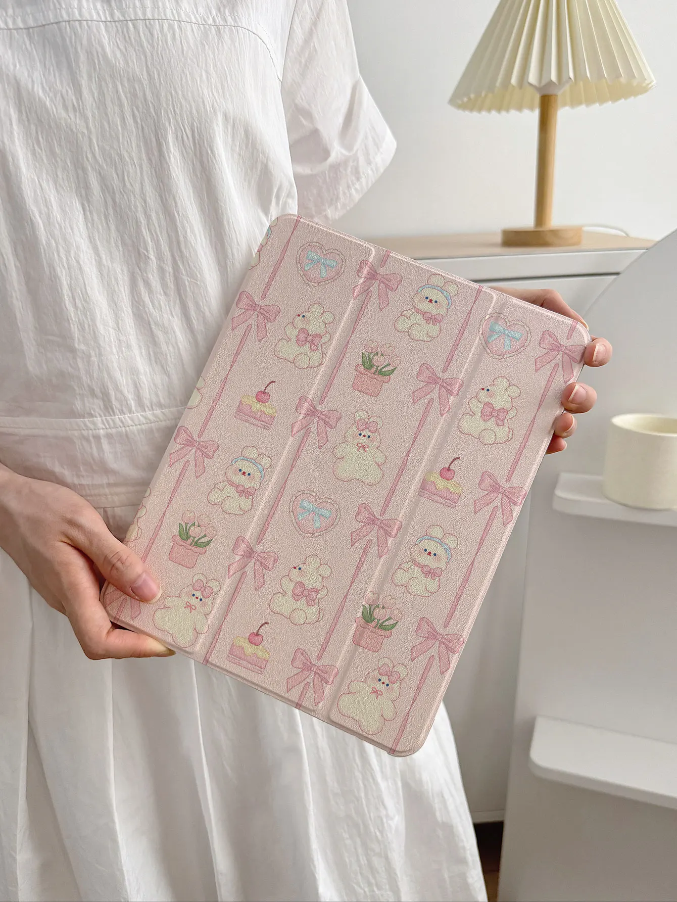 Pink Bow Rabbit Tablet Case, Suitable for iPad Case Ipad7/8/9 Tablet Cover 2022 Apple Air5/4/3 Ninth Generation 10.2 70% off Pro11 Full Cover 2024 Mini 7 New Model Air6/Ipad Tenth Generation Protective Case/Air 11 (M3)