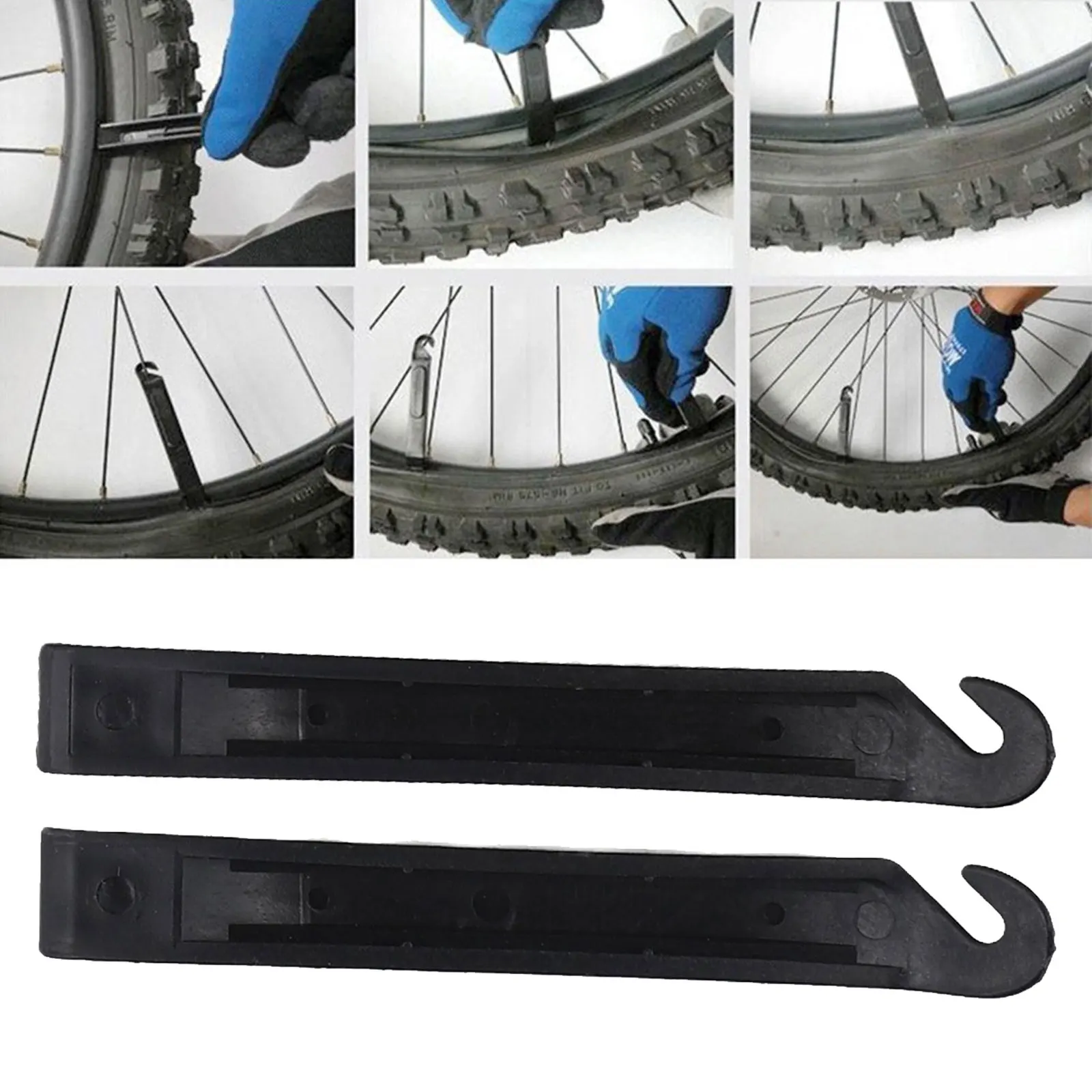 2 Pcs Black Nylon Bicycle Tire Levers Anti-skid Hard Plastic Tyre Removal Tool For Cycling Bike Repair Change Wheel Accessories