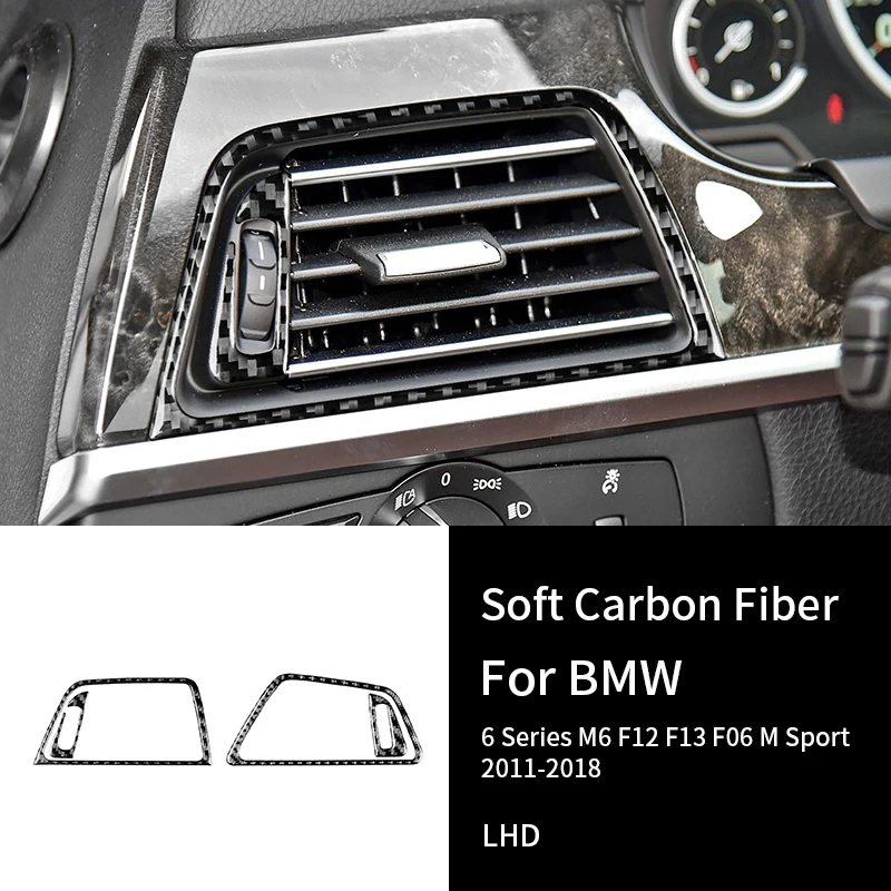 

For BMW 6 Series M6 F12 F13 F06 2011-2018 Real Carbon Fiber Vent Cover Strip Air Conditioner Outlet Car Interior Accessories