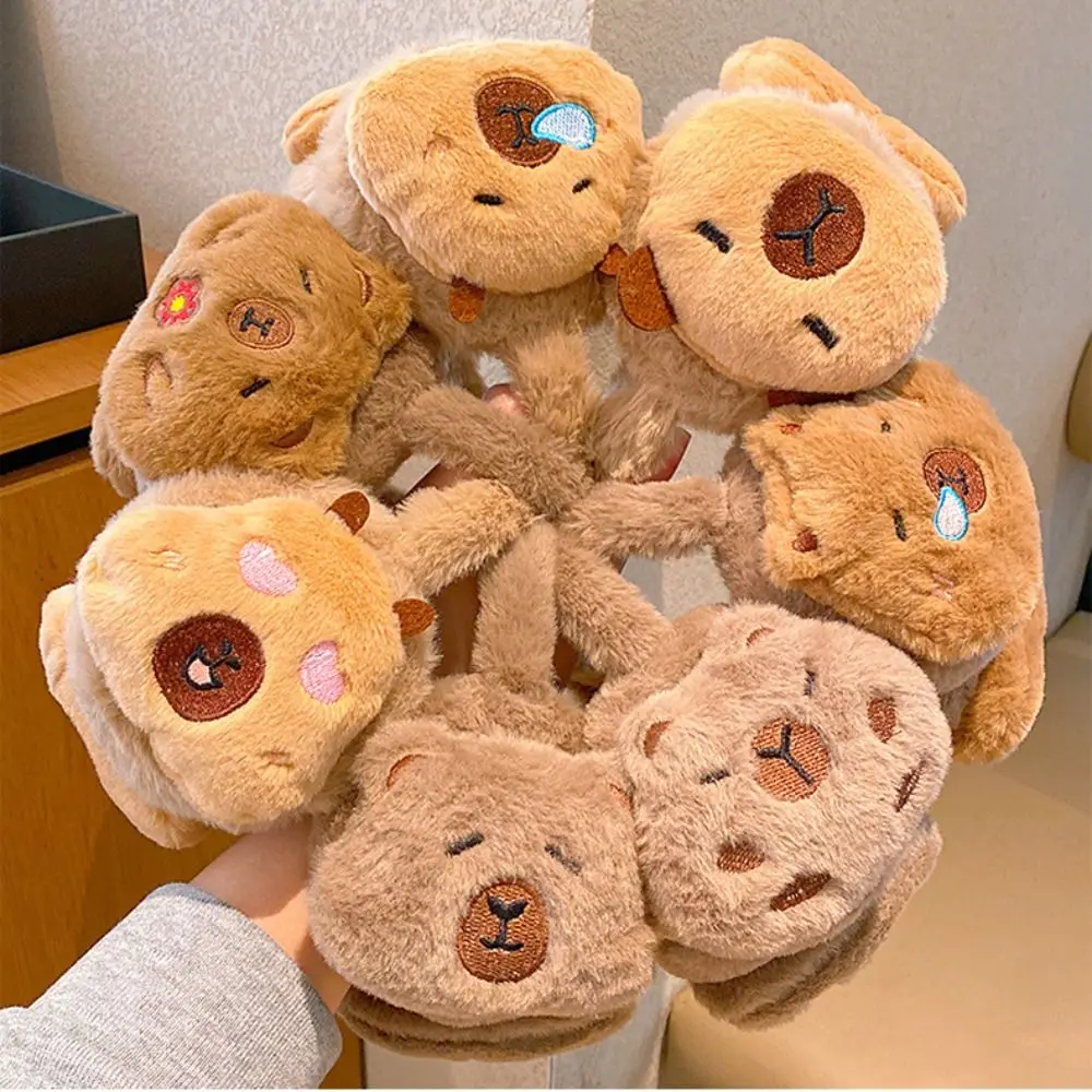 Bonito capivara orelha quente earmuffs dos desenhos animados capa de orelha calor à prova de vento macio orelha boné & acessórios de inverno