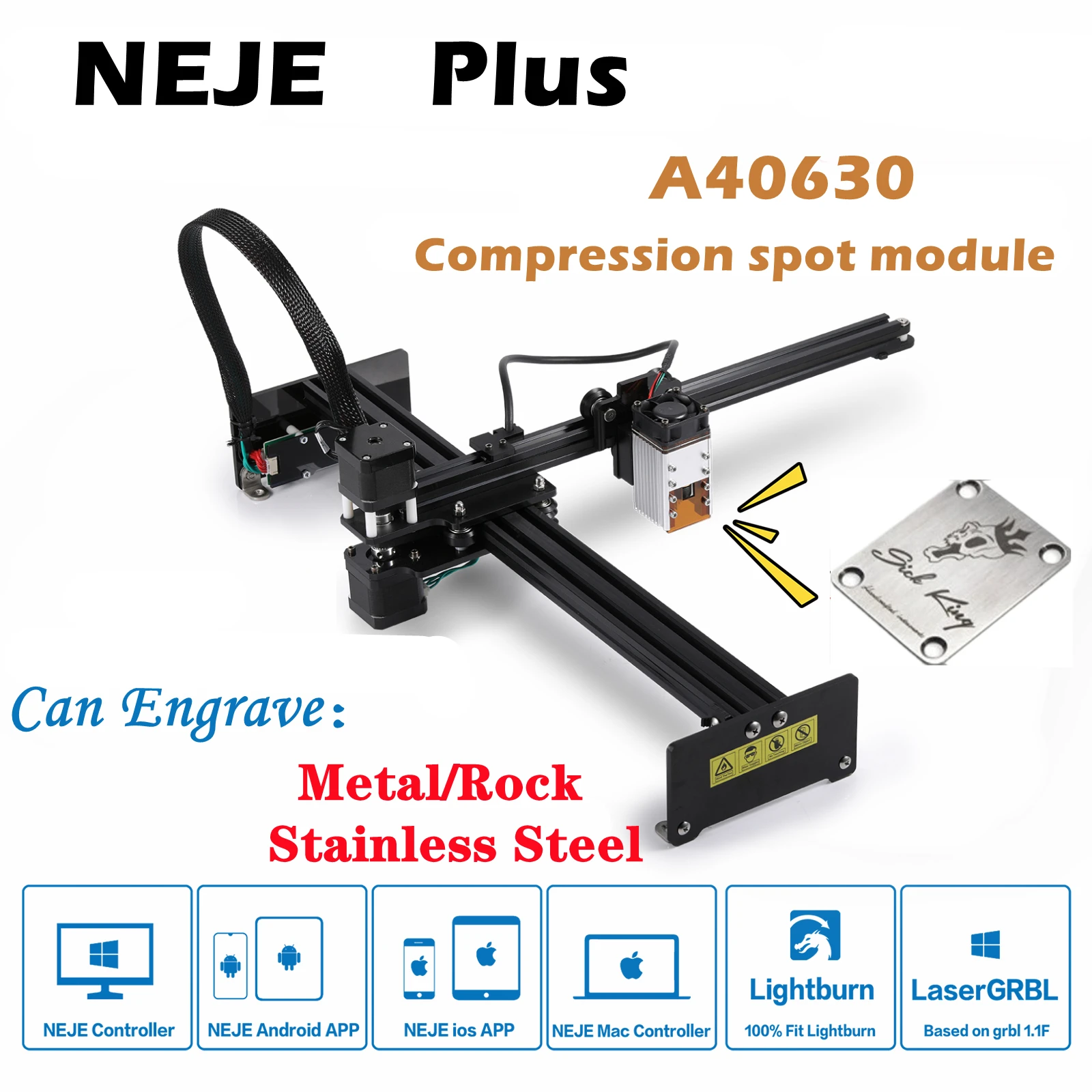 

NEJE 3 Plus A40630 CNC 50W Laser Engraving Machine Wood Cutter Mini 3D Printer DIY Marking Machine Recorder Mark Metal Tools