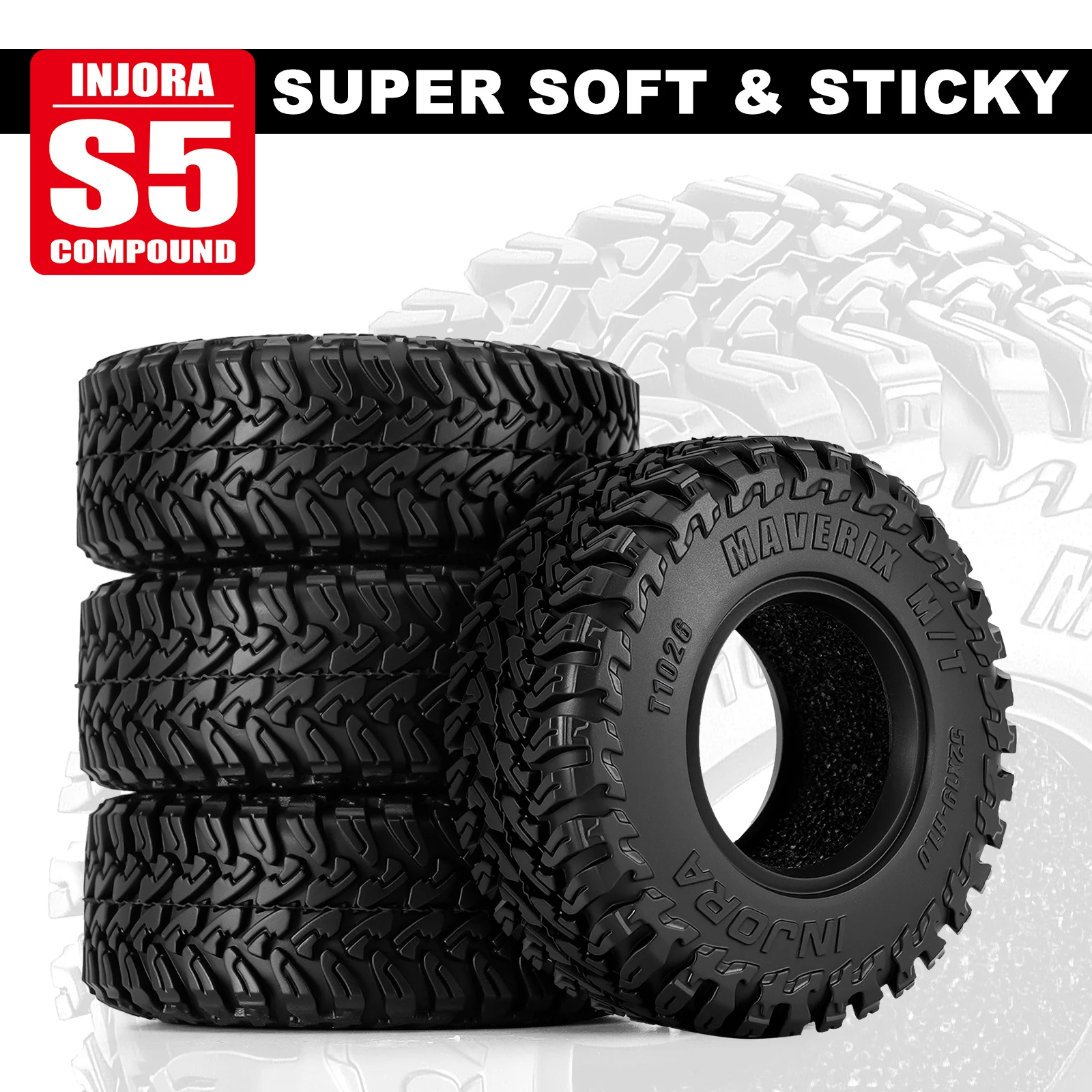 INJORA 52*19mm 1,0" MAVERIX M/T Reifen für 1/18 1/24 RC Crawler (T1026) – Detail 7