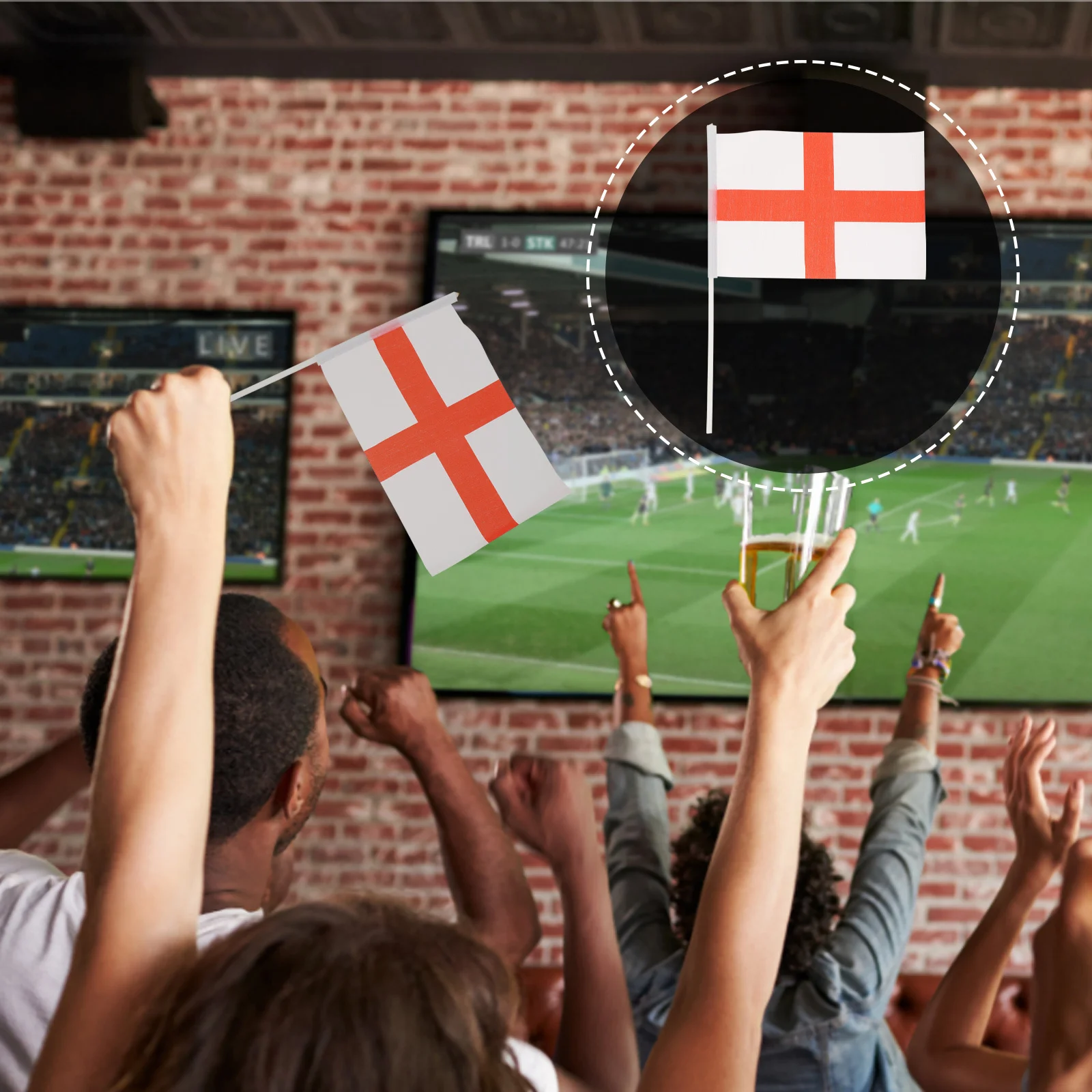 

50Pcs Lightweight Hand Waving Flags Durable Small National Flags for Football Festival Party Decorations Qatar 32 Flag