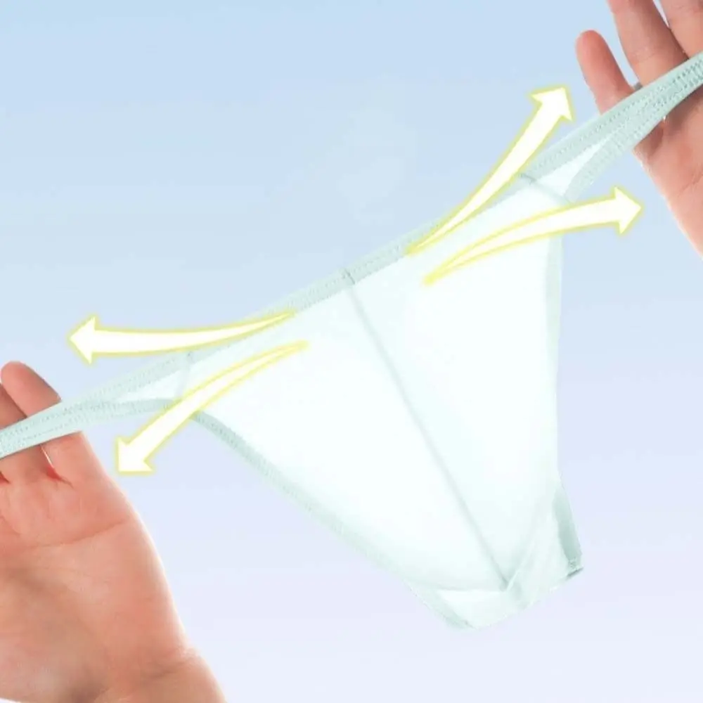 Breathable Low Waist Men Ice Silk Thongs Underpants Thin Strap Men's Panties Solid Color T-back Male Briefs Sports