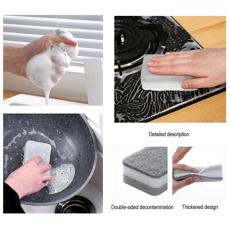 F92B Губка для мытья посуды 3 Уровень 5 шт 5 шт/сет Cleansing Scrubber Moverever для домашней кухни блюд миски