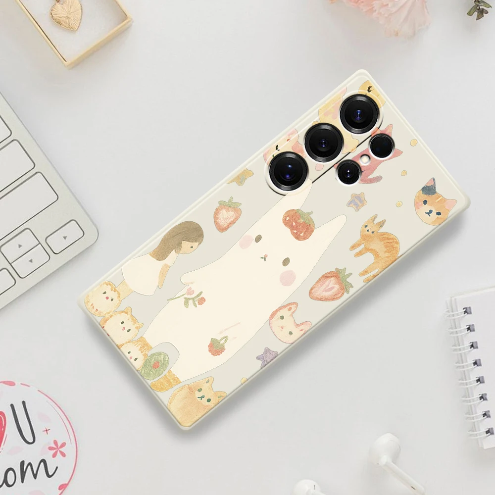 キュートな動物柄スマホケース Samsung Galaxy S25 S24 S23 S22 S21 S20 Ultra Plus S23 FE S21FE S20FE S10 Plus用 シリコンカバー
