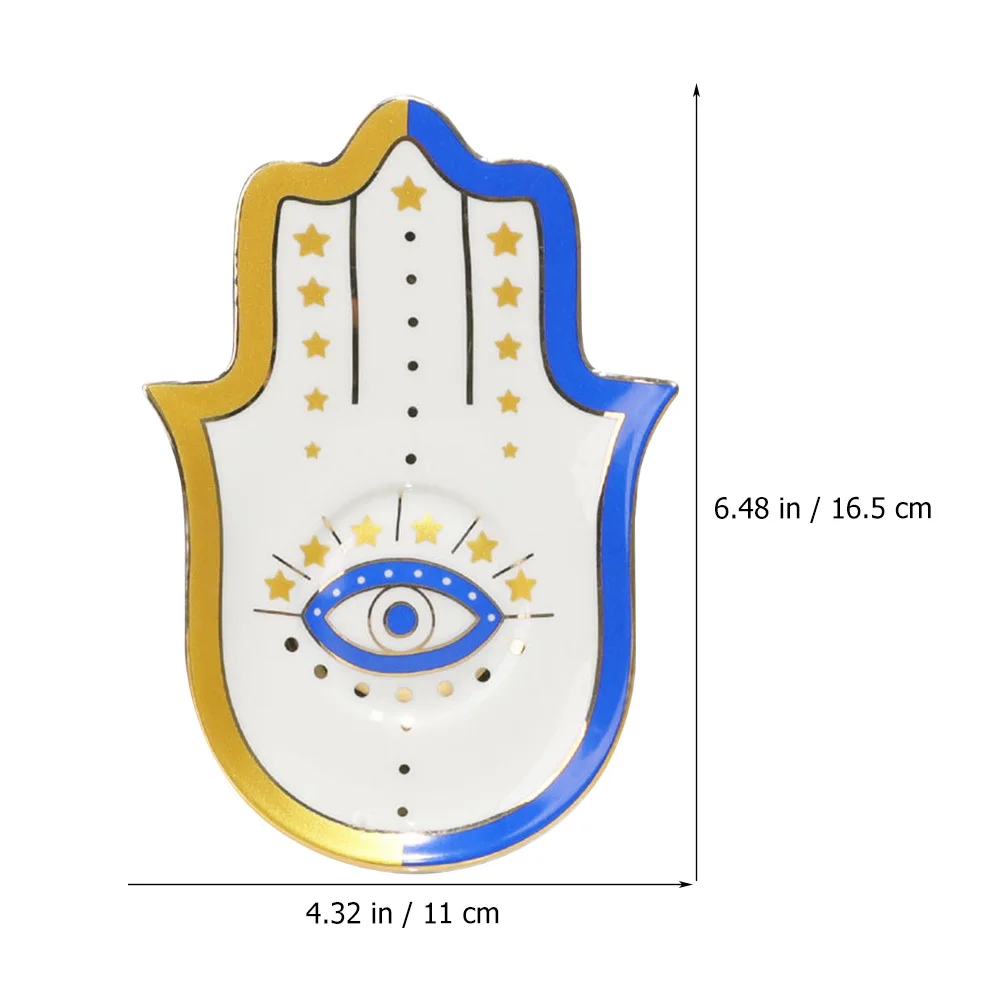 

Керамическая тарелка для ювелирных изделий с рисунком глаз, декоративный поднос, ожерелье, дисплей, блюдо, настольный органайзер, держатель для колец, хранение безделушек