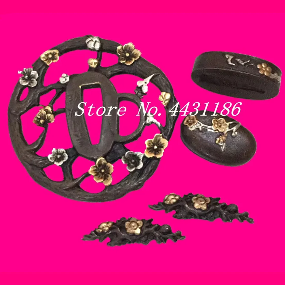 Bonito cobre tsuba japonês espada guarda kashira fuchi menuki acessórios para katana wakizashi tanto diy conjunto acessório