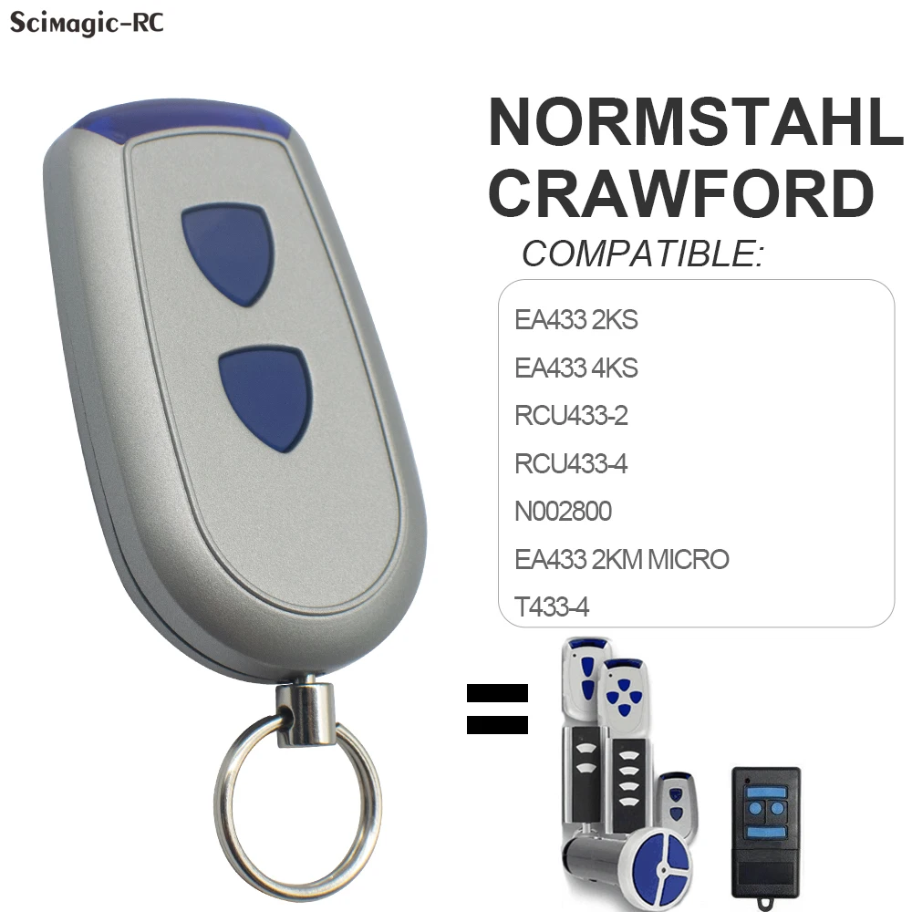 For NORMSTAHL Garage Door Remote Control 433MHz Compatible With NORMSTAHL EA433 4K 2KS 2KM RCU433 2K 4K CRAWFORD T433-4 N002800