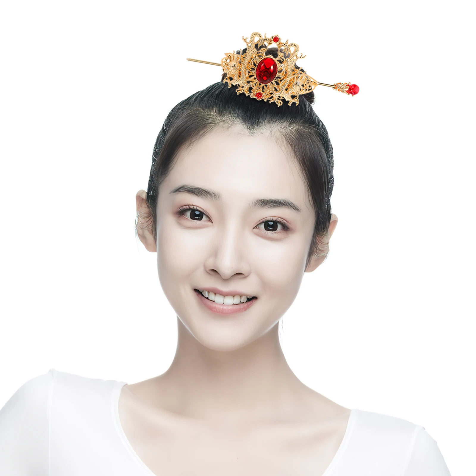 

Golden Hanfu Hairpin Elegant Women Traditional Ornament Simple Design Quality Materials Birthday Valentine Anniversary Daily