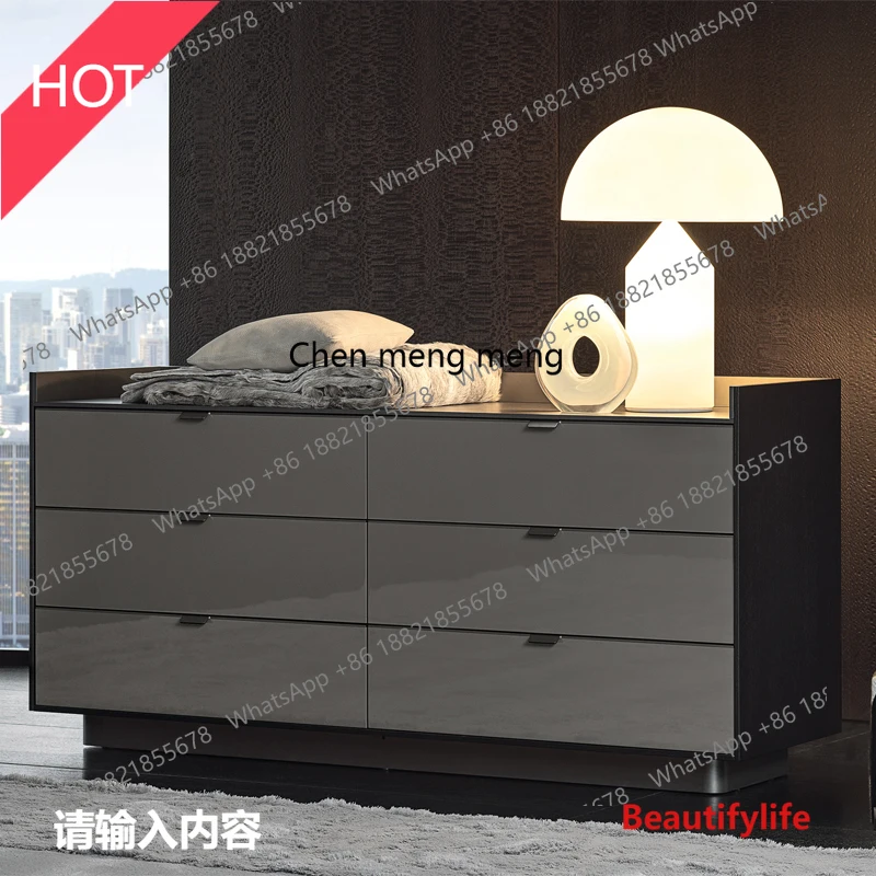 

M46 Italian minimalist rock slab desktop dining side cabinet modern simple light luxury storage six chest cabinet