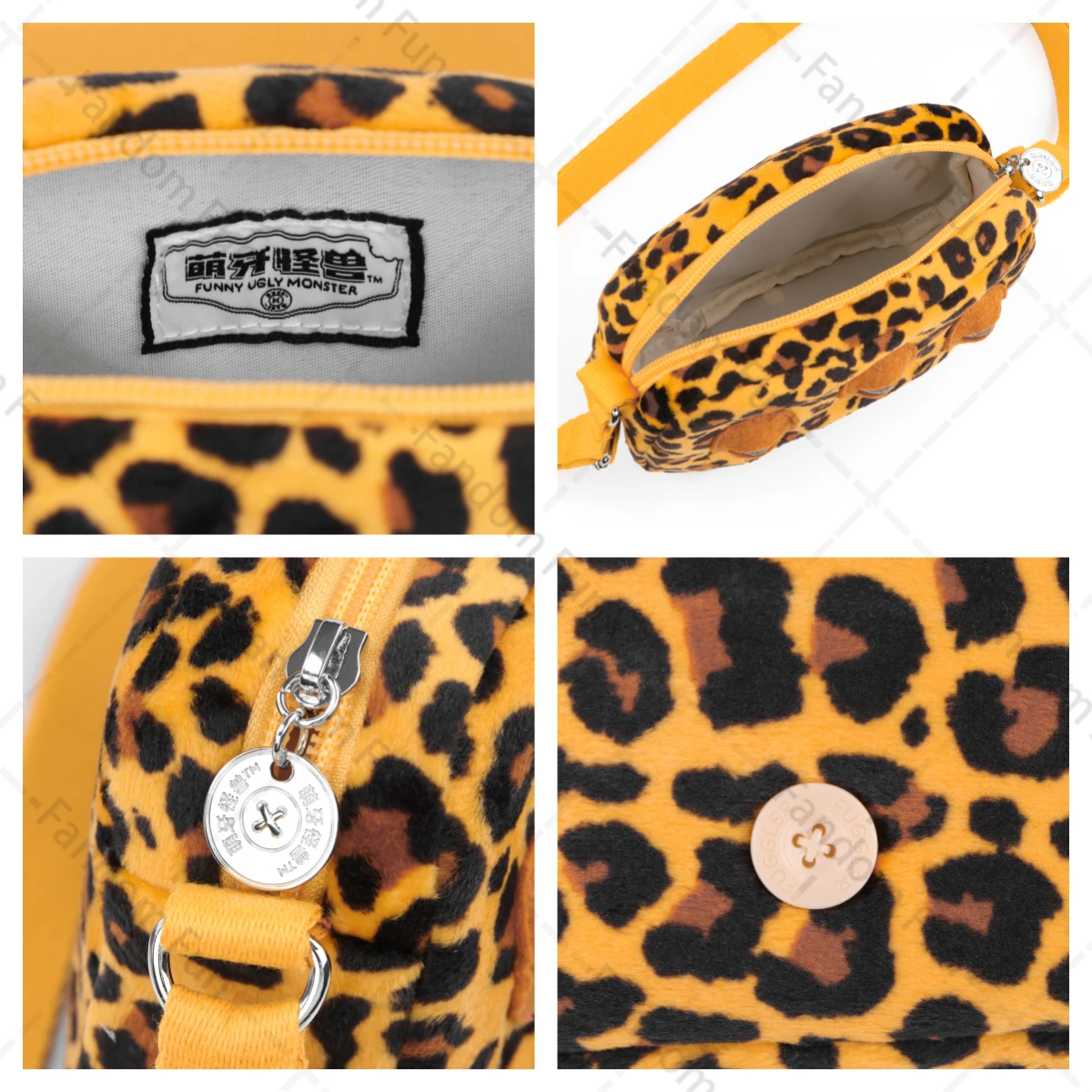 Fuggler Original bolso de hombro de felpa de ojos anchos Weirdo Screech diente feo monstruo cabeza grande bandolera peluda mochila regalo de cumpleaños