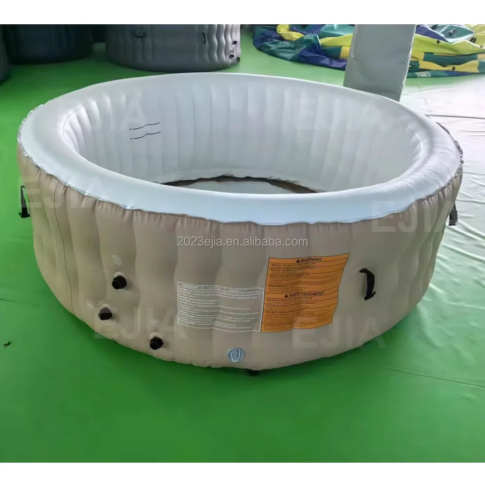 Portable PVC Inflatable Outdoor Round Hot Tub Spa with 120 Air Jets Cover Pump 2 Filters for Adult Massage