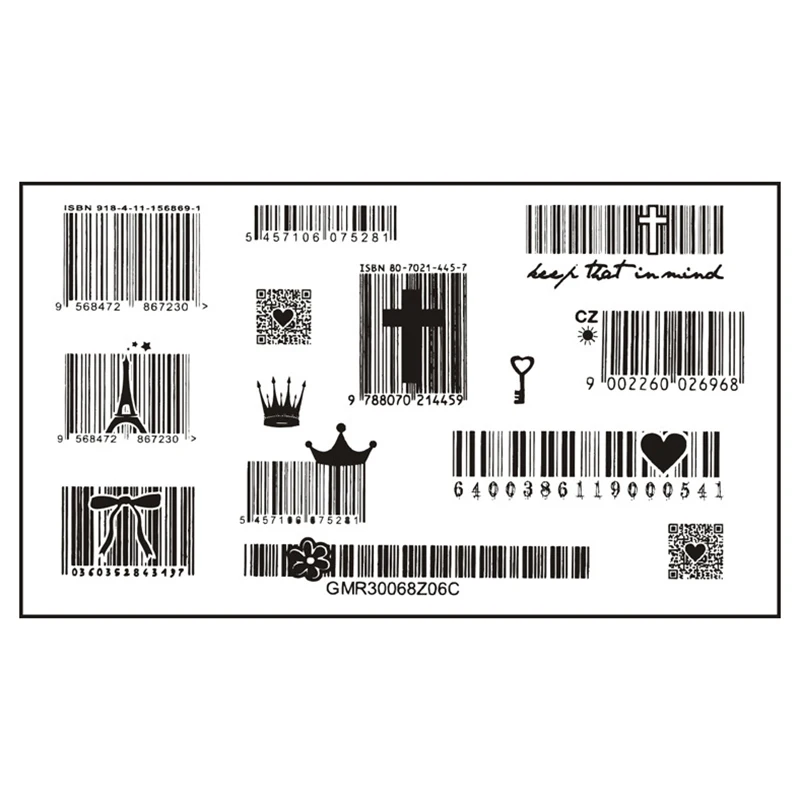 1~20PCS Tattoo Sticker  Waterproof Body Art Sex Waterproof Temporary Tattoos For Men And Women Individuality 3D Barcode Design