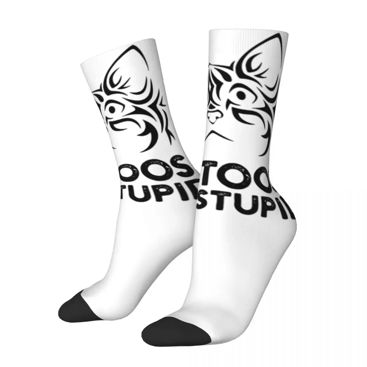 Casual Tattoos Are Stupid Design Theme Basketball Socks Accessories All Season Funny Cats Cute Middle Tube Socks Sweat Absorbing