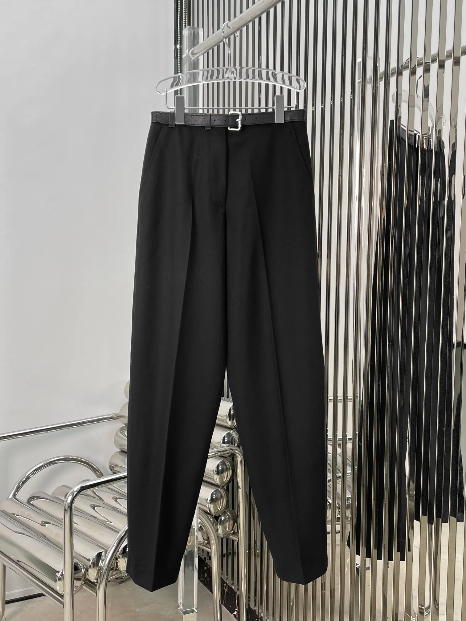 2024 Women's Clothing belted casual trousers Spring Summer New 412