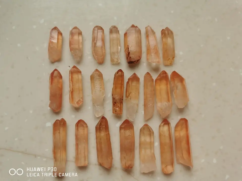 25pcs NATURAL Pink Lemurian Seed Quartz Crystal Point Specimen 80-70g