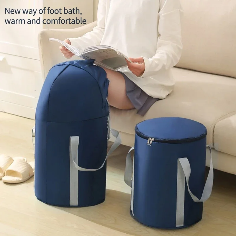 

Foldable Foot Tub Portable Bath Bag Wash Basin Water Bucket Large Capacity Bath Feet Spa Massage Washing Tub For Outdoor Travel