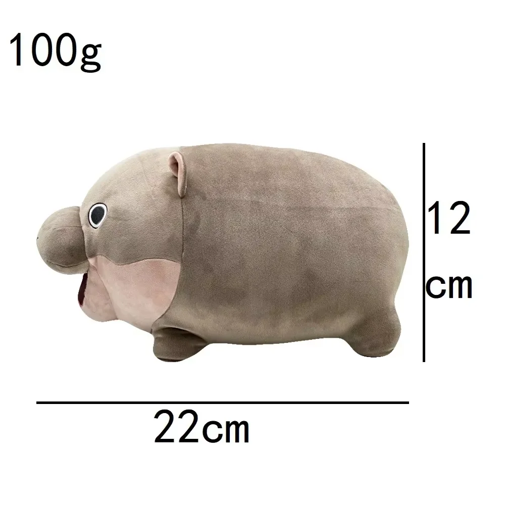 Kawaii Moo Deng Plüschtiere Nilpferd Plüschpuppe Cartoon Tiere Puppe Moo Deng Plüschpuppe für Kinder Weihnachtsgeschenk 24 cm