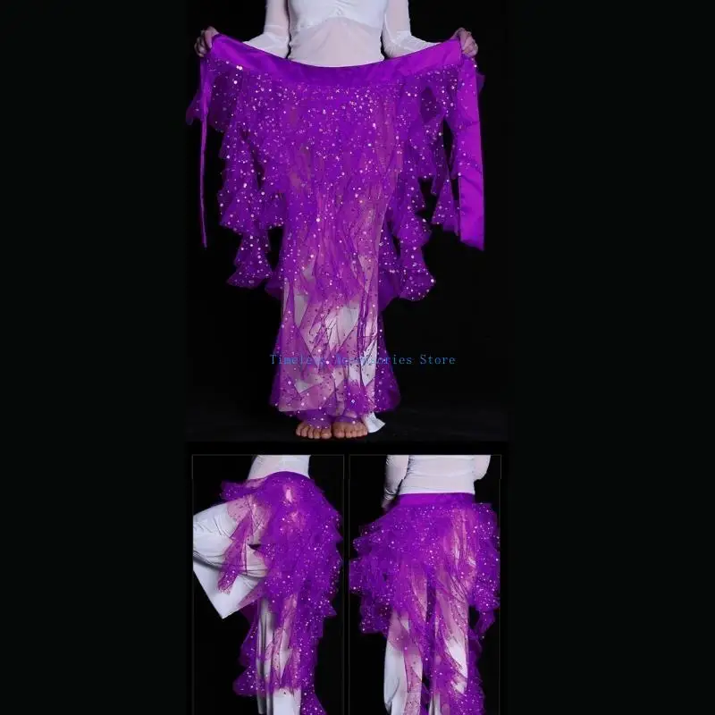 97QE قابل للتعديل الرقص الشرقي الخصر حزام للف الوسط الورك التفاف وشاح الورك لراقصة البطن الهندية مرحلة العروض الخصر الملحقات #2