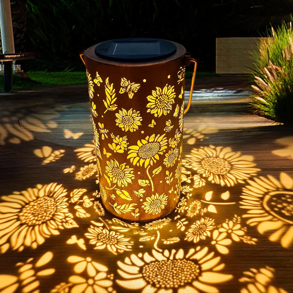 Mothers Day Gifts, Birthday Gifts for Women Mom Grandma, Sunflower Solar Lanterns Outdoor Waterproof, Hanging Solar Lights