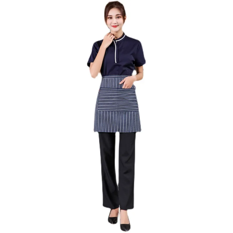 فندق الوجبات السريعة مطعم العمل موحدة قصيرة الأكمام كعكة متجر مقهى الحليب الشاي متجر مطعم تقديم الطعام النادل الصيف موحدة