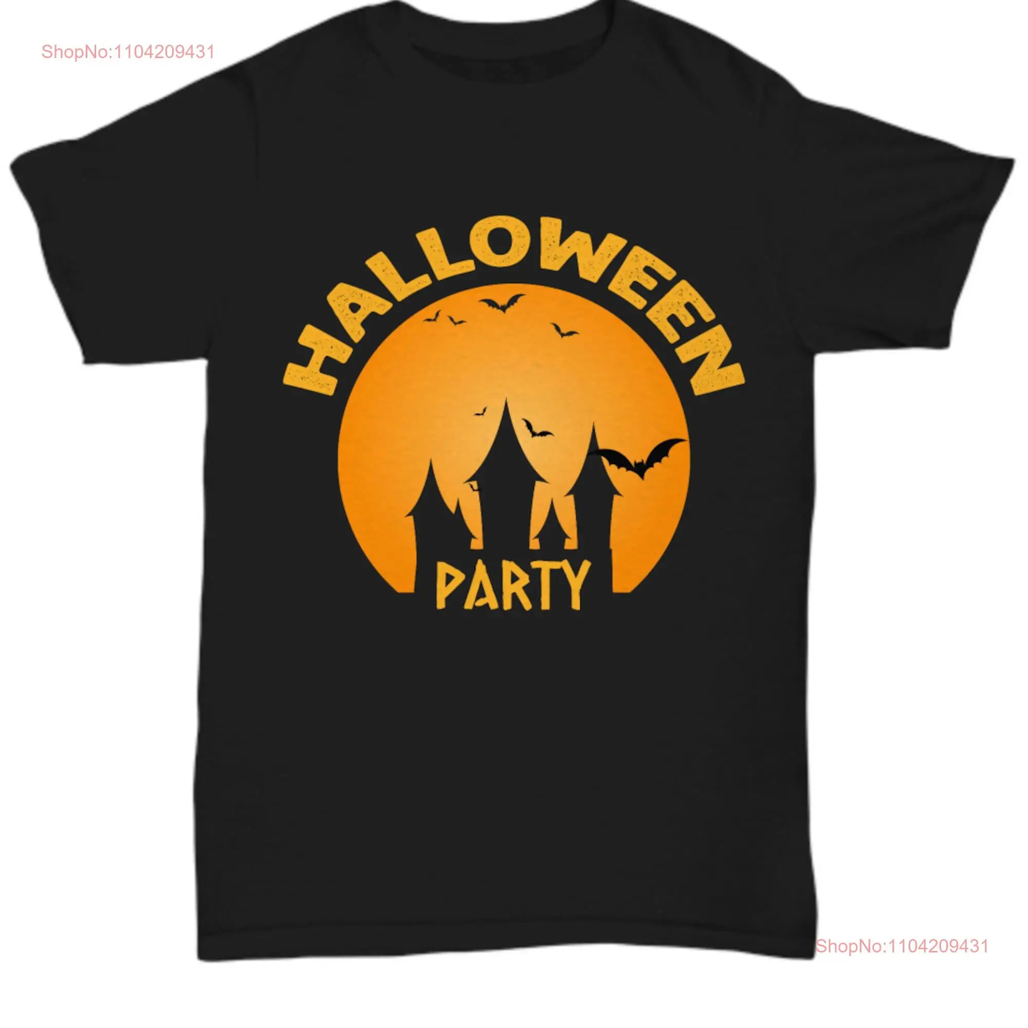 Halloween party moon bats unisex black shirt gift long or short sleeves