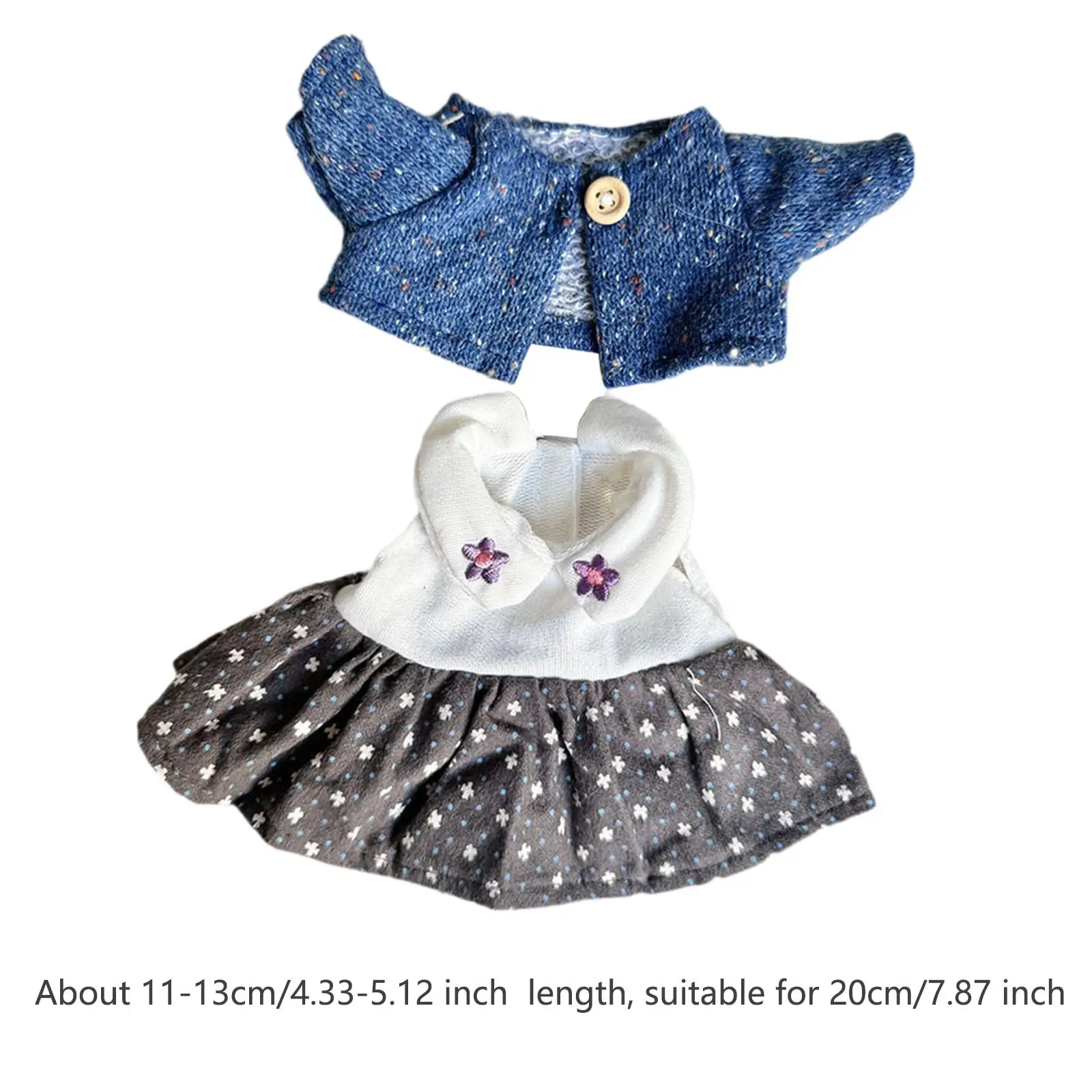 Ropa de muñeca de peluche de 20cm, accesorios de animales de peluche, accesorios de muñeca de peluche, vestido de muñeca y suéter, dibujos animados elegantes DIY