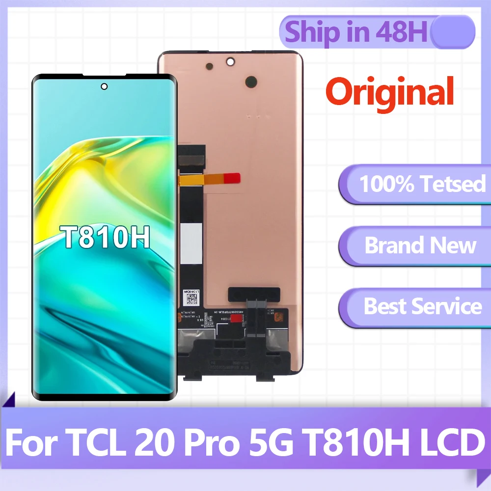 

6.67'' Original For TCL 20 Pro 5G T810H LCD Display Touch Screen Replacement Digitizer Assembly AMOLED 20Pro 5G