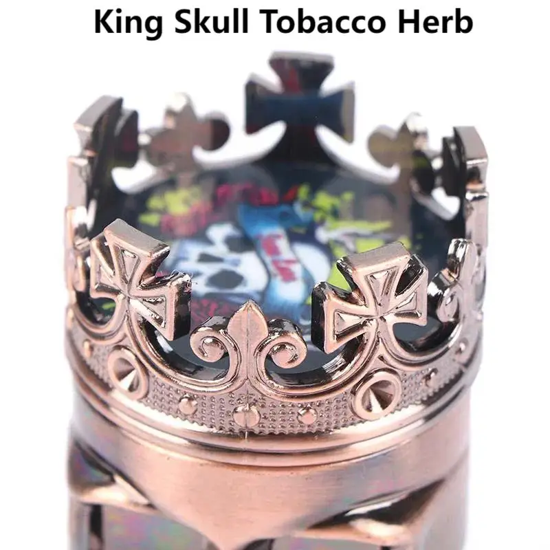 

Unique Gift for Smokers | Classic King Skull 3-Piece Plastic Herb Grinder
