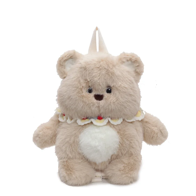 Novo bonito leite chá urso de pelúcia mochila boneca dos desenhos animados pelúcia gordinho coelho boneca bolsa ombro mochila crianças presentes aniversário