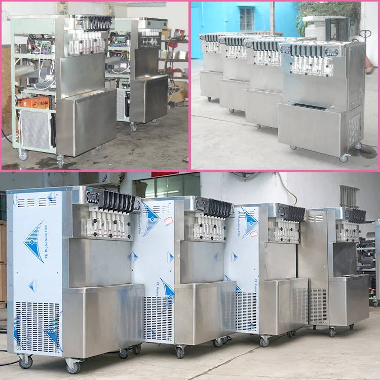 Floor Over Night Keep Fresh Free Wash 7 Flavors Serve Ice Cream Machine Soft Automatic Ice Cream Machine