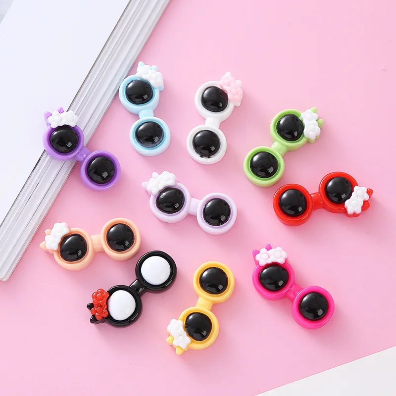 10 Pcs New Kawaii Cartoon Small Mixed Color Flowers Eyes Resin Scrapbook Diy Jewelry Party Children Gift Hairpin Accessories