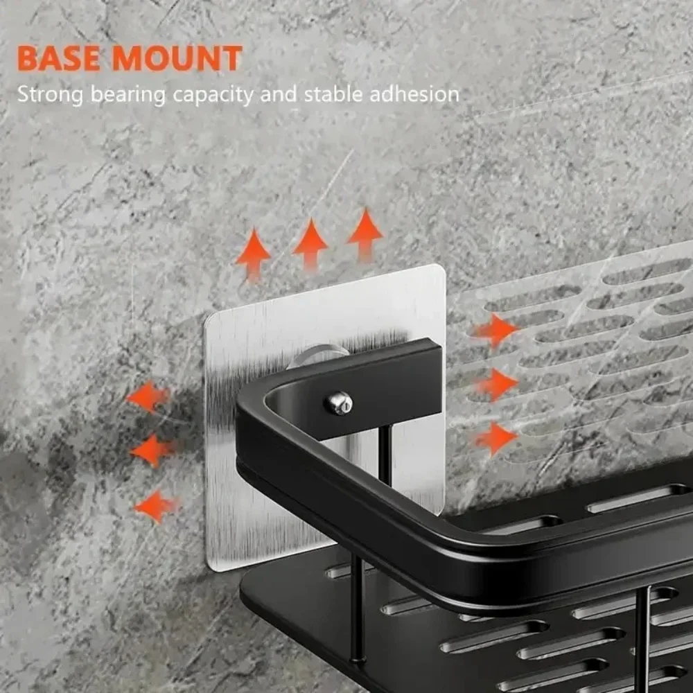Bathroom Shelf No Drill Wall Corner Shelf Toiletries Makeup Shampoo Storage Organizer Towel Rack Shower Shelf Home Accessories image 4