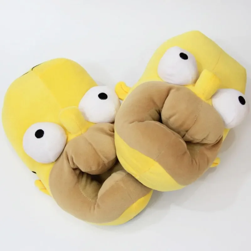 Cartoon Simpson Plush Cotton Shoes Personalized Creative Funny Couple Home Winter Bedroom Warm Portable Slippers Children's Gift