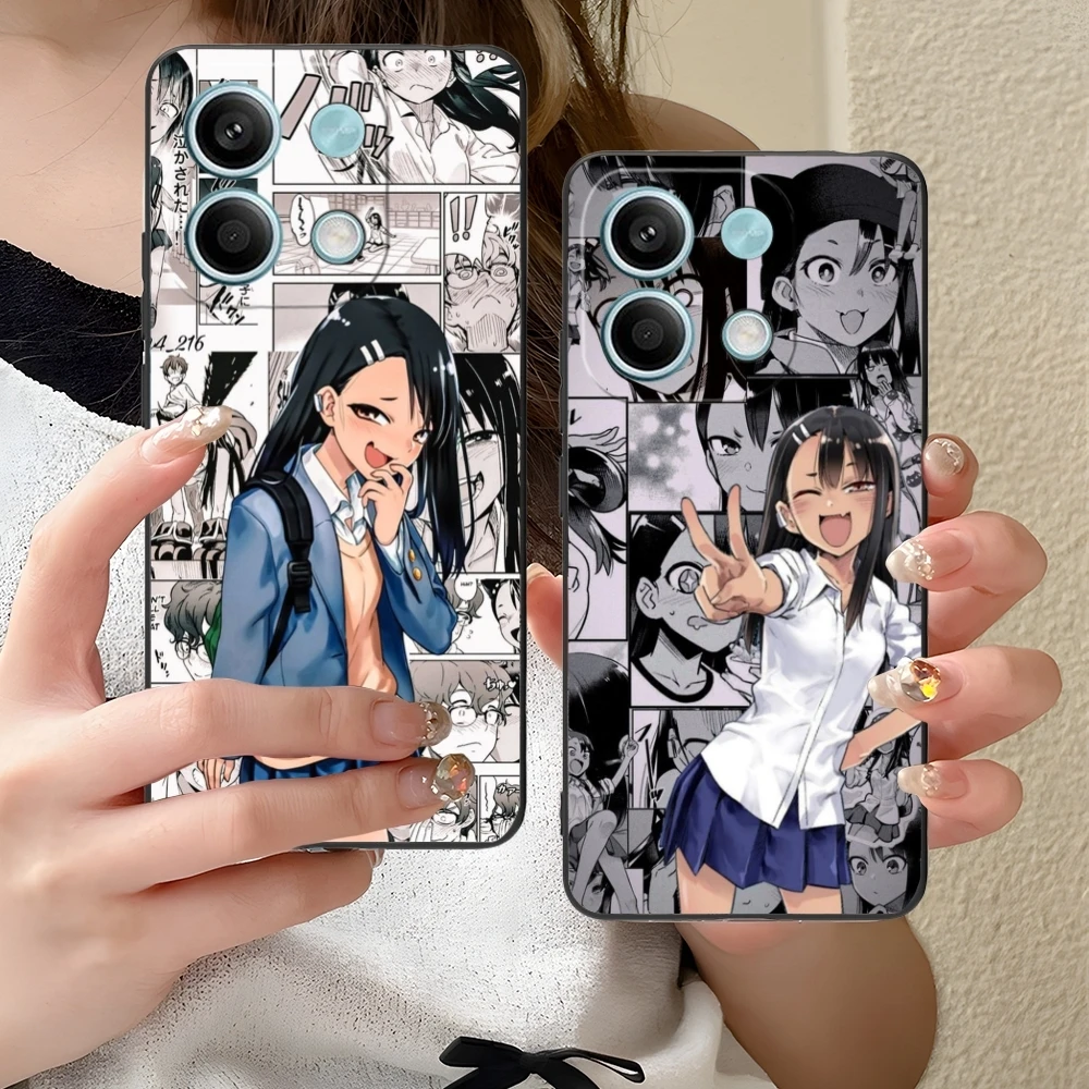 Hayase Nagatoro Anime Mobile Cell Phone Case for Xiaomi Redmi 14 13 13C 12 12C 10 10C A1 A2 A3 Plus 5G Black Phone Cover Shell