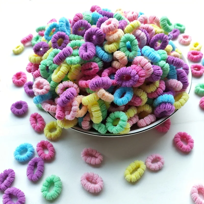 

100/500 шт., высокоэластичные резинки для волос, резинки для волос без беспокойства с блестками, аксессуары для волос, яркие цвета, бесшовная конструкция