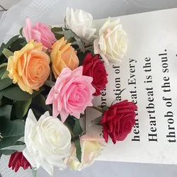 Latex Artificial Rose Flowers, Artificial Flowers, Kitchen, Birthday Party Decor, Home Decorations Branch, 12 PCs/Lot