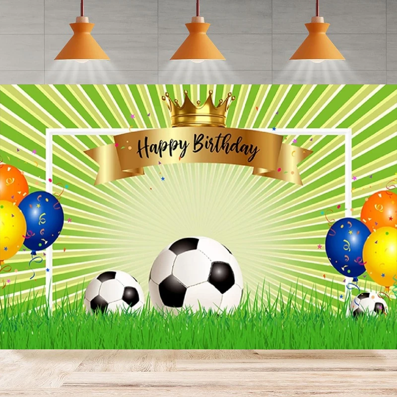 Photography Backdrop Football Goal Field Grassland Background Kids Soccer Birthday Home Party Backdrop Wall Banner Decor Poster