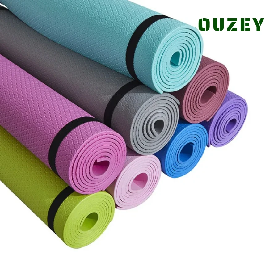 

OUZEY 1CM Thick Yoga Mat Anti-skid Fitness Mat NBR Comfort Foam Yoga Matt for Exercise, Yoga, and Pilates Gymnastics Mat