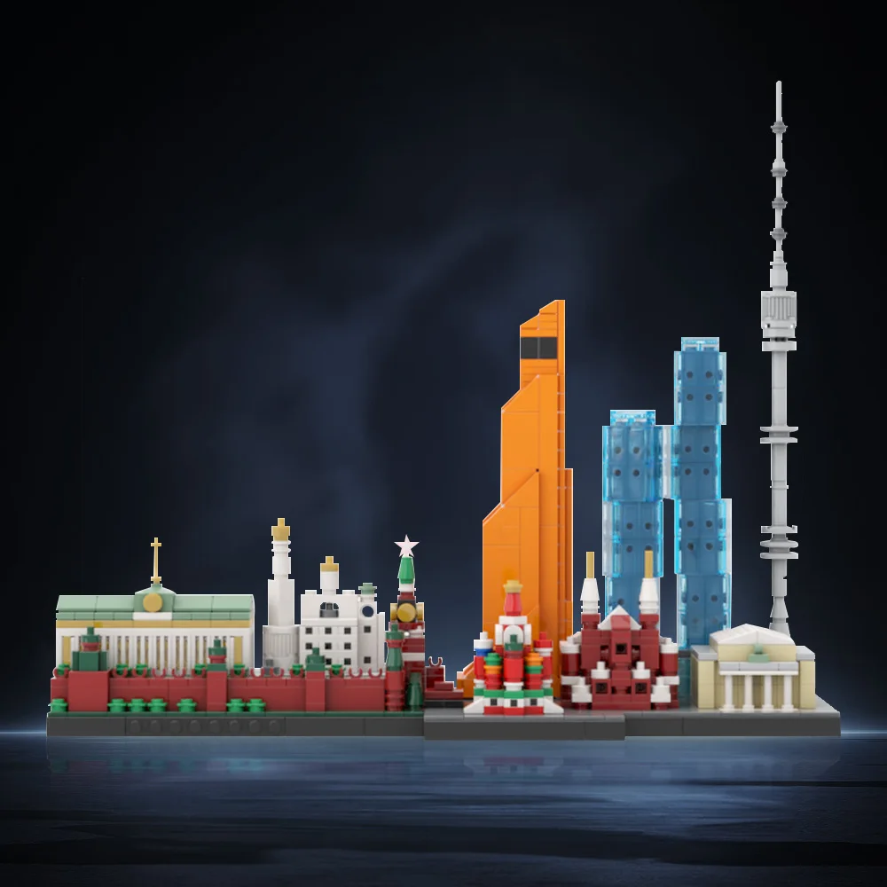 MOC Mittelalterliche Moskauer Skyline Bausteine Russlands Hauptstadt Architektur Moskauer Skyline Ziegel Modell Spielzeug Geschenk Juguetes