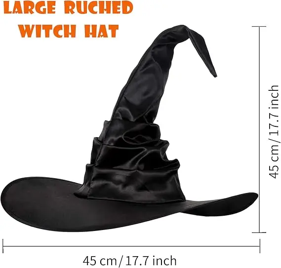 New Halloween Fold Witch Hat Party Witch Hat Black Oxford Cloth Witch Hat Makeup Prop