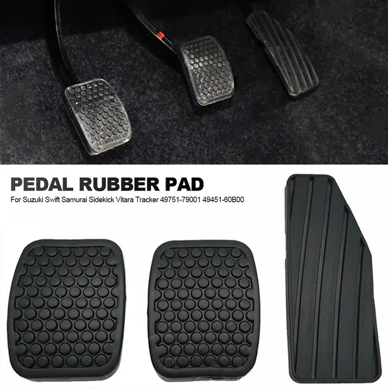 3 pçs kit automotivo embreagem freio acelerador pedal capa de borracha almofada pedal adequado para suzuki swift alto antílope 4945160b00