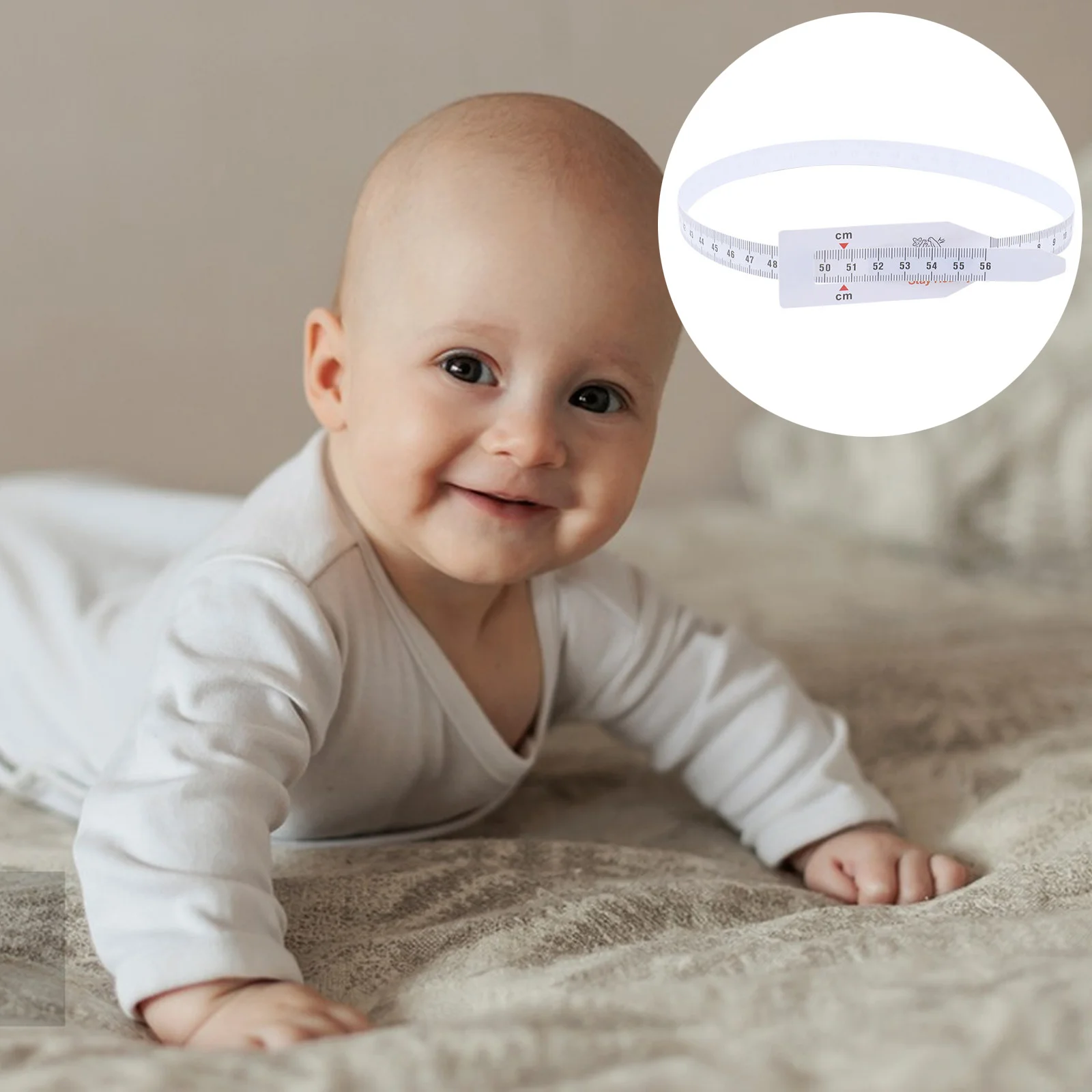 6Pcs Head Circumference Tape Measure Durable Plastic Safe No Scratch Accurate Flexible 56cm White Tape Measure